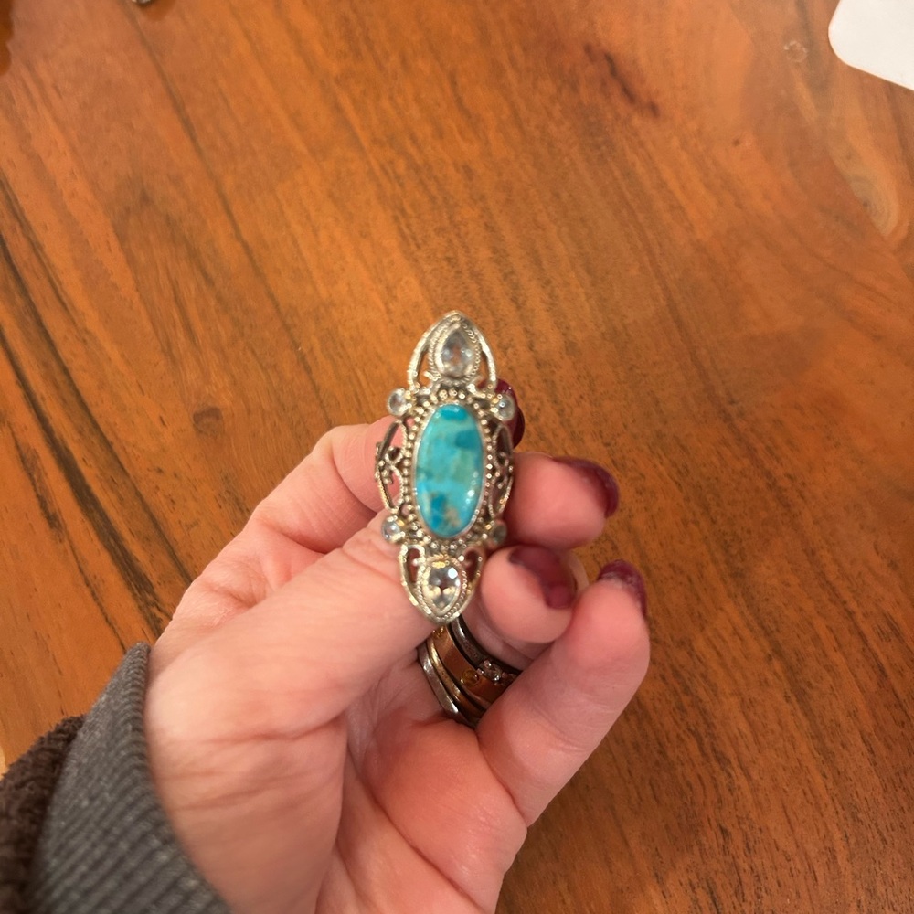 Turquoise and Silver Women's Ring